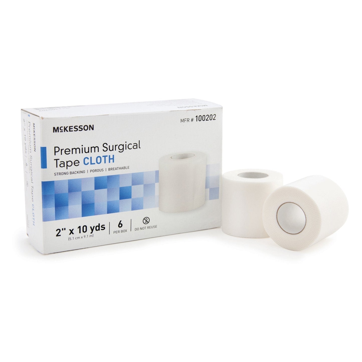 McKesson Silk-Like Cloth Medical Tape, 2 Inch x 10 Yard, White, 60 ct