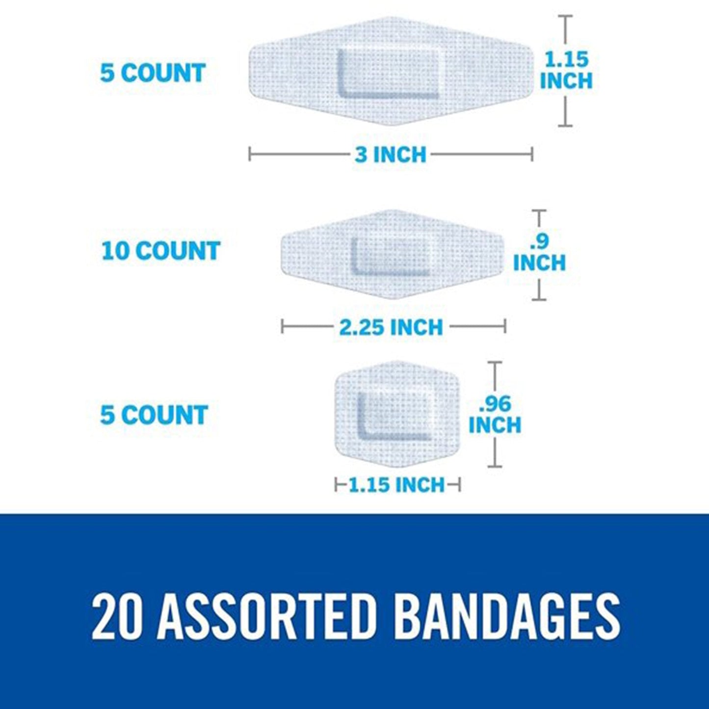 Nexcare™ Sensitive Skin White Bandages Assorted Sizes, 20 ct.