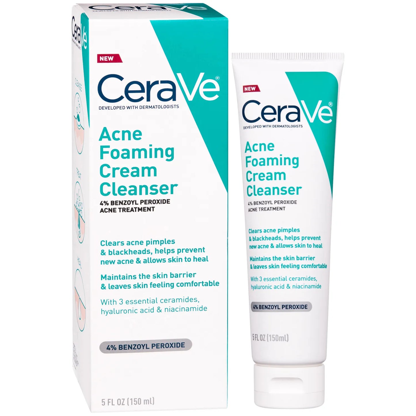 CeraVe Acne Foaming Cream Cleanser, 5 fl. oz.