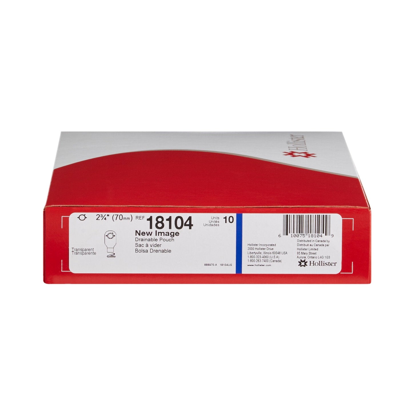 New Image™ Drainable Transparent Colostomy Pouch, 12 " Length, 2.75 " Flange