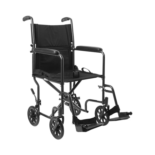 McKesson Lightweight Steel Transport Chair, Black
